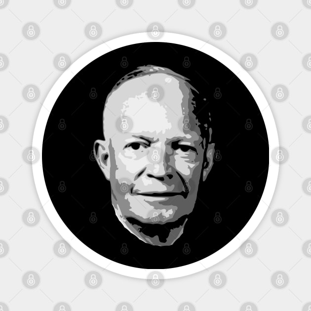 Dwight D. Eisenhower Black and White Magnet by Nerd_art